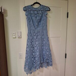 Light Blue Lace Asymmetrical Dress